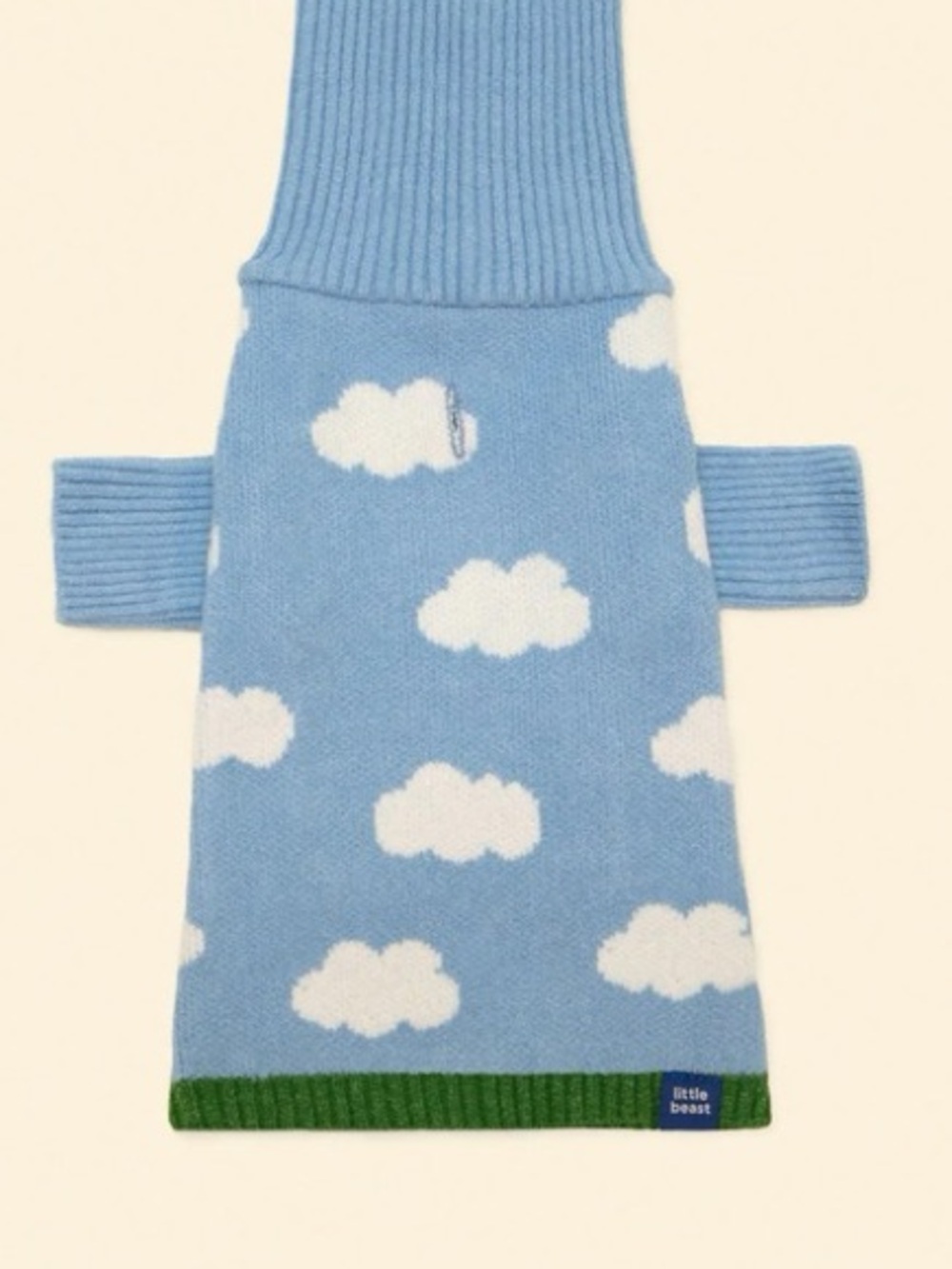 Little Beast silver lining cloud dog sweater XL